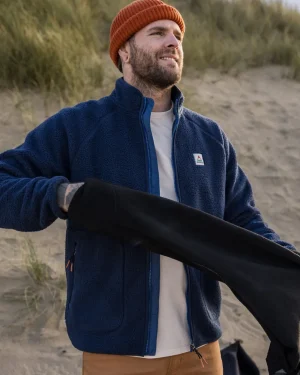 Best Sale Floris van Bommel Tripper 2.0 Full Zip Recycled Sherpa Fleece Rich Navy