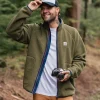 Fashion Floris van Bommel Tripper 2.0 Full Zip Recycled Sherpa Fleece Khaki