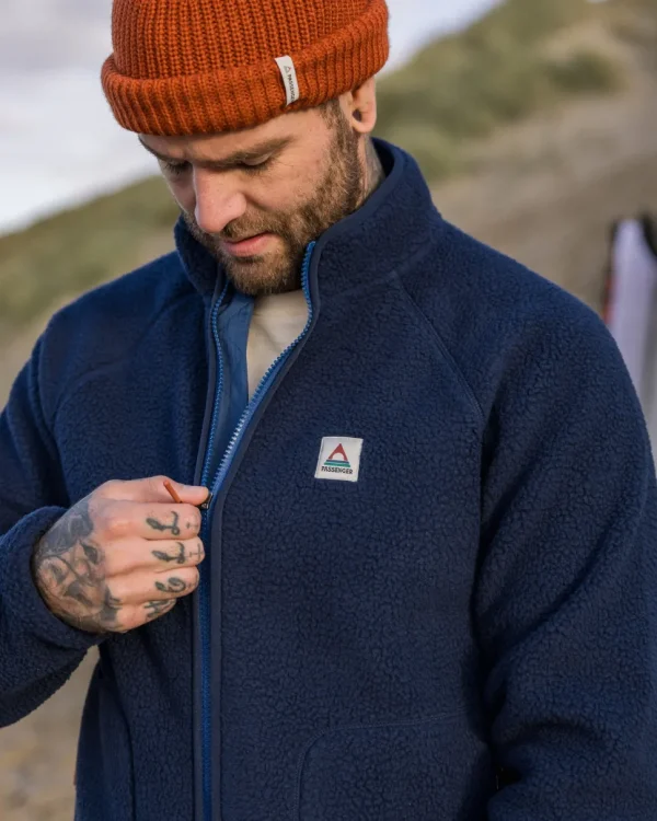 Best Sale Floris van Bommel Tripper 2.0 Full Zip Recycled Sherpa Fleece Rich Navy