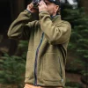 Fashion Floris van Bommel Tripper 2.0 Full Zip Recycled Sherpa Fleece Khaki