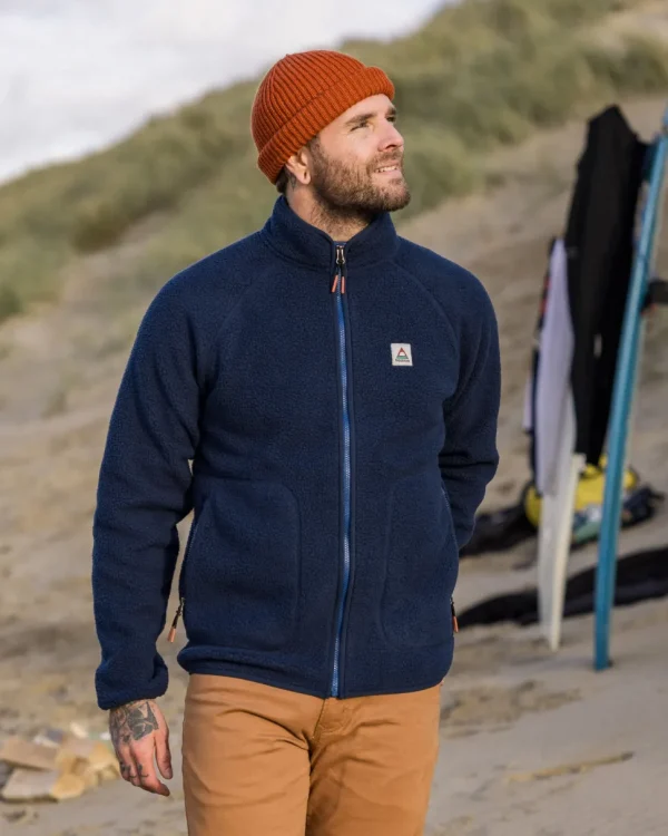 Best Sale Floris van Bommel Tripper 2.0 Full Zip Recycled Sherpa Fleece Rich Navy