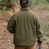 Fashion Floris van Bommel Tripper 2.0 Full Zip Recycled Sherpa Fleece Khaki