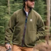 Fashion Floris van Bommel Tripper 2.0 Full Zip Recycled Sherpa Fleece Khaki