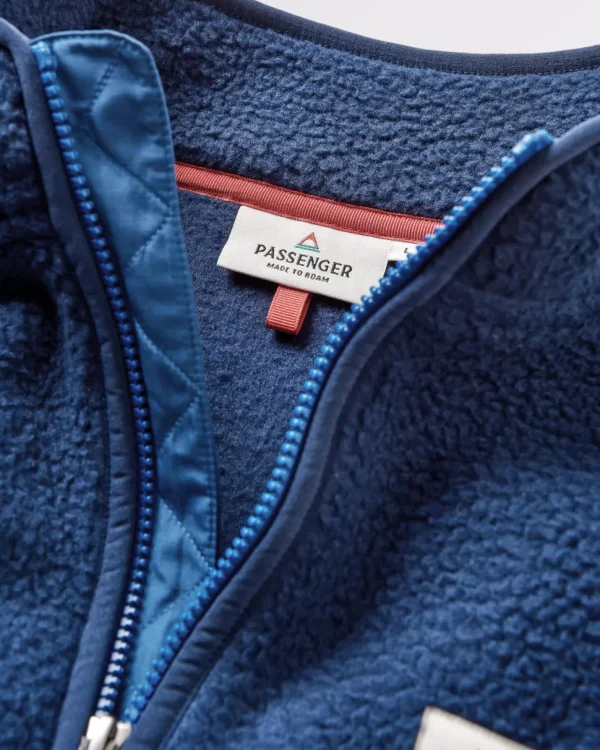 Best Sale Floris van Bommel Tripper 2.0 Full Zip Recycled Sherpa Fleece Rich Navy