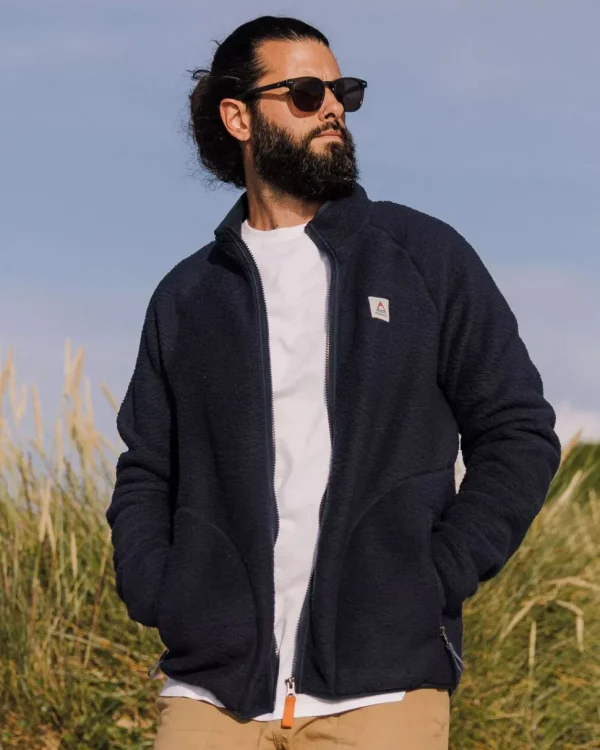 Outlet Passenger Tripper Full Zip Sherpa Fleece Navy