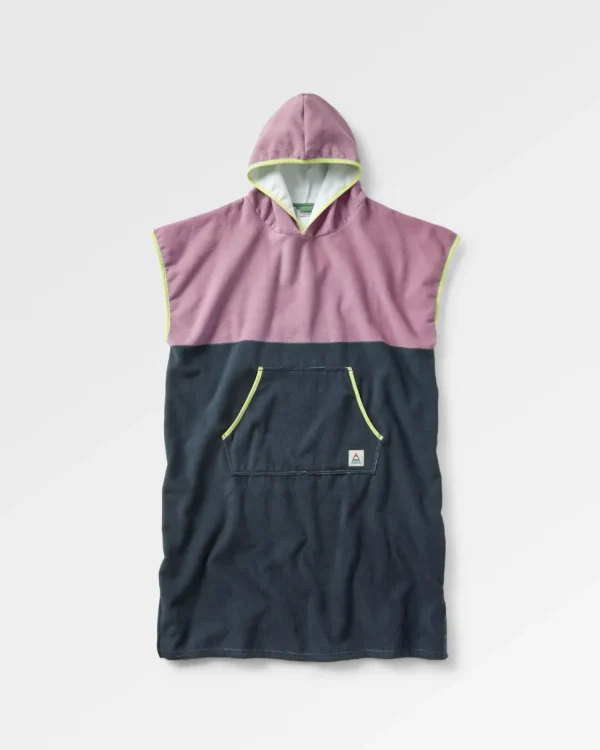 Discount Floris van Bommel Tulum Recycled Towel Poncho Grape / Charcoal