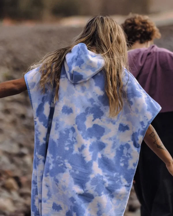 Best Sale Floris van Bommel Tulum Recycled Towel Poncho Tie Dye Cornflower