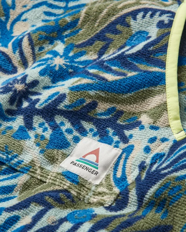 Online Floris van Bommel Tulum Recycled Towel Poncho Charcoal/Abstract Seaweed
