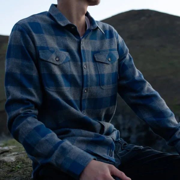 Online Passenger Vacant Shirt Buffalo Check Slate Blue