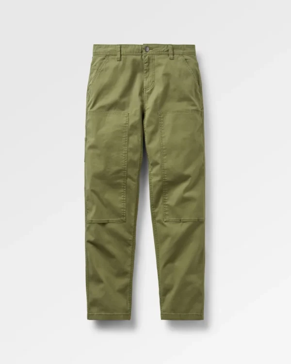 Shop Floris van Bommel Vantage Organic Cotton Canvas Trouser Khaki
