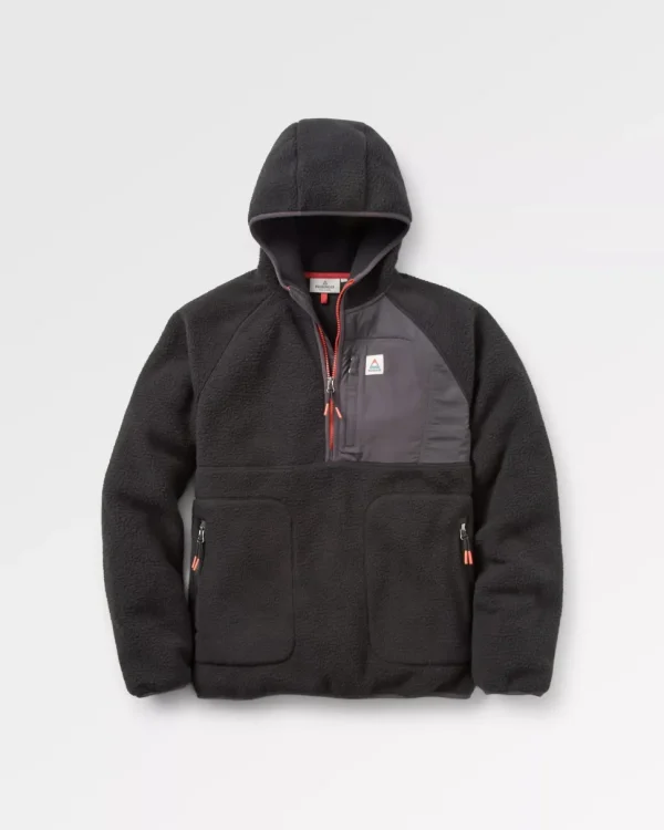 Best Sale Floris van Bommel Ventura 1/2 Zip Recycled Sherpa Fleece Black