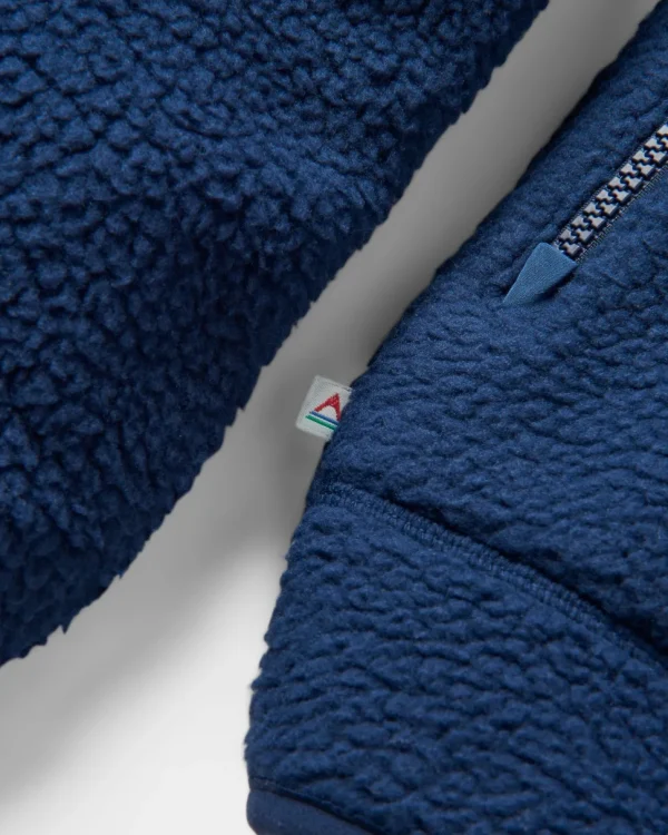 Outlet Floris van Bommel Ventura 1/2 Zip Recycled Sherpa Fleece Rich Navy