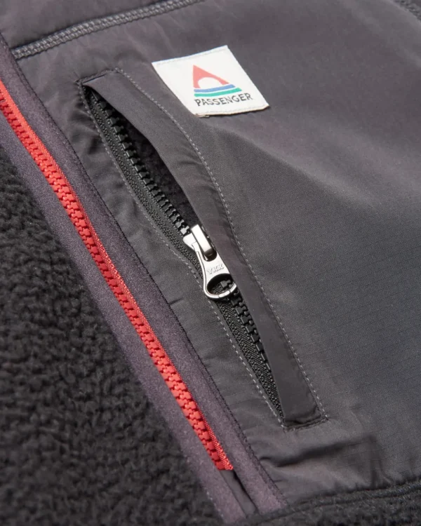 Best Sale Floris van Bommel Ventura 1/2 Zip Recycled Sherpa Fleece Black