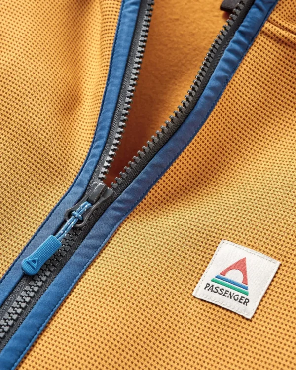 Outlet Passenger Vertical Full Zip Hooded Recycled Fleece Dusty Ochre