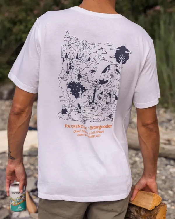 Hot Passenger Views Brews T-Shirt X Brewgooder White
