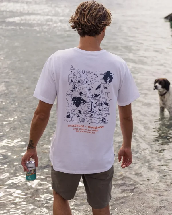 Hot Passenger Views  Brews T-Shirt X Brewgooder White