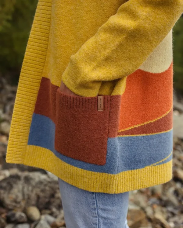 Online Passenger Vista Recycled Knitted Cardigan Amber Gold
