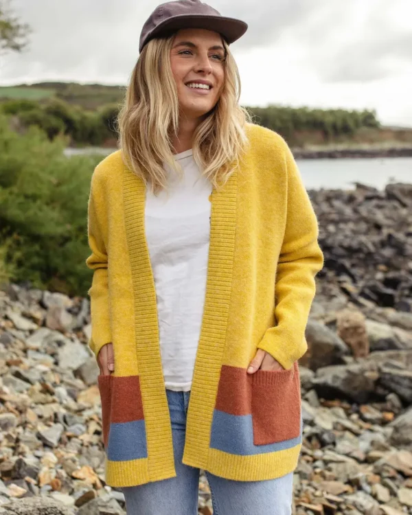 Online Passenger Vista Recycled Knitted Cardigan Amber Gold
