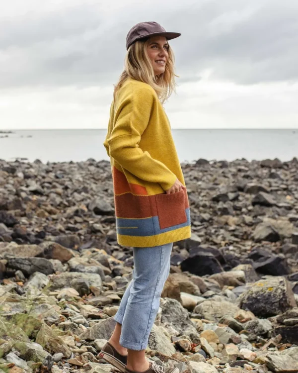 Online Passenger Vista Recycled Knitted Cardigan Amber Gold