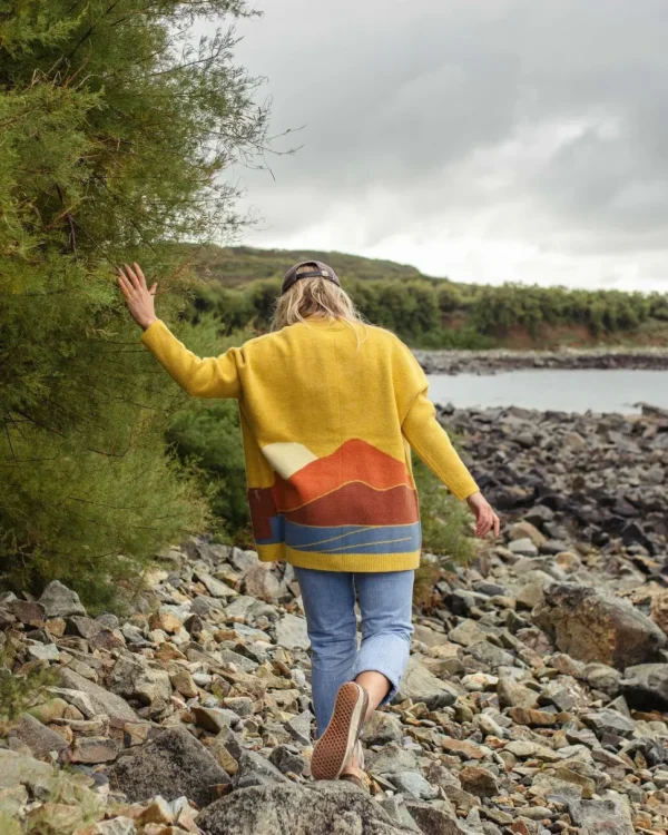 Online Passenger Vista Recycled Knitted Cardigan Amber Gold