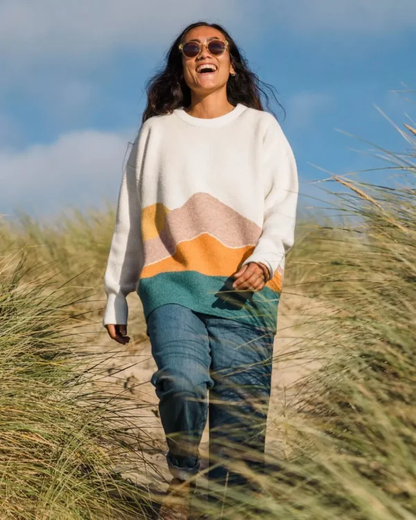 Discount Passenger Vista Recycled Oversized Knitted Jumper Off White