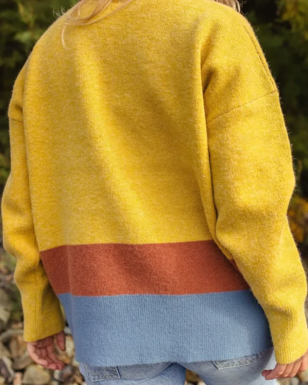 Best Passenger Vista Recycled Oversized Knitted Jumper Amber Gold