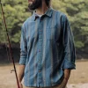 Sale Passenger Voyage Organic Cotton Jacquard Shirt Mediterranean Geo Stripe