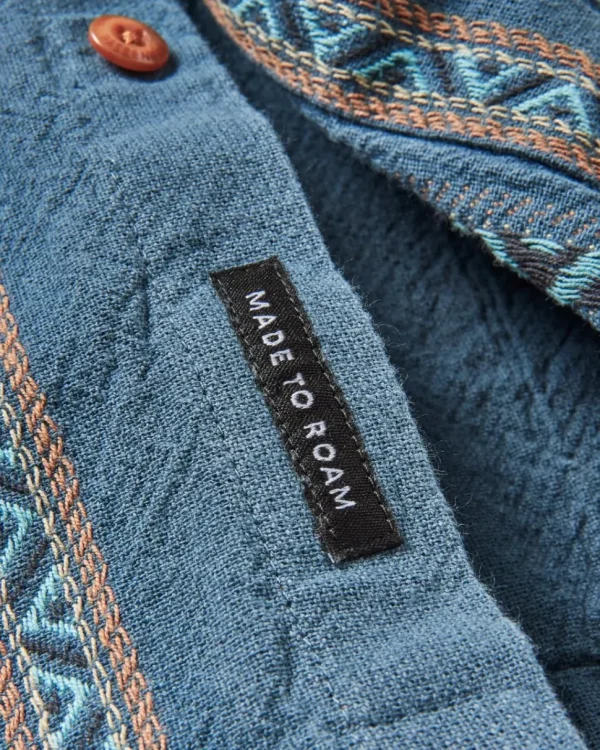 Sale Passenger Voyage Organic Cotton Jacquard Shirt Mediterranean Geo Stripe