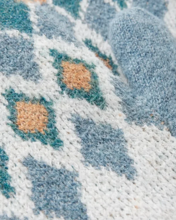 Sale Passenger Wave Recycled Fleece Lined Mittens Vintage White