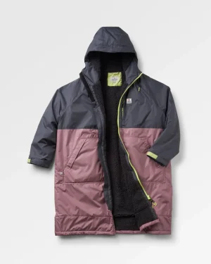 Fashion Floris van Bommel Waves Recycled Sherpa Lined Changing Robe Grape / Charcoal