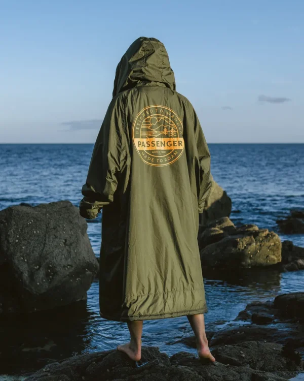 Best Sale Floris van Bommel Waves Recycled Sherpa Lined Changing Robe Khaki