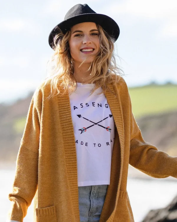 Outlet Passenger West Coast Recycled Knitted Cardigan Sunset Yellow Marl