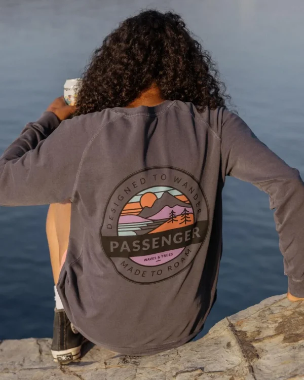 Shop Passenger Wilds Recycled Cotton Oversized Sweatshirt Charcoal