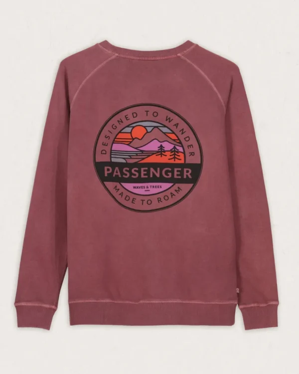 Clearance Passenger Wilds Recycled Cotton Oversized Sweatshirt Crushed Berry