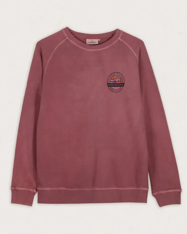 Clearance Passenger Wilds Recycled Cotton Oversized Sweatshirt Crushed Berry