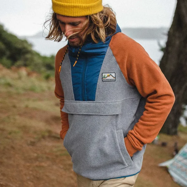 Best Floris van Bommel Woodland 1/2 Zip Recycled Polar Fleece Grey Marl
