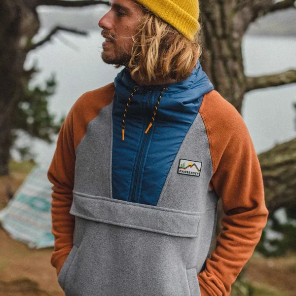 Best Floris van Bommel Woodland 1/2 Zip Recycled Polar Fleece Grey Marl