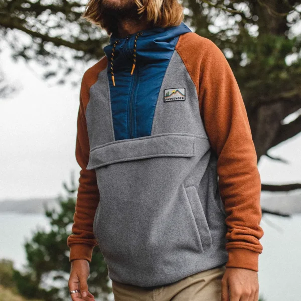 Best Floris van Bommel Woodland 1/2 Zip Recycled Polar Fleece Grey Marl