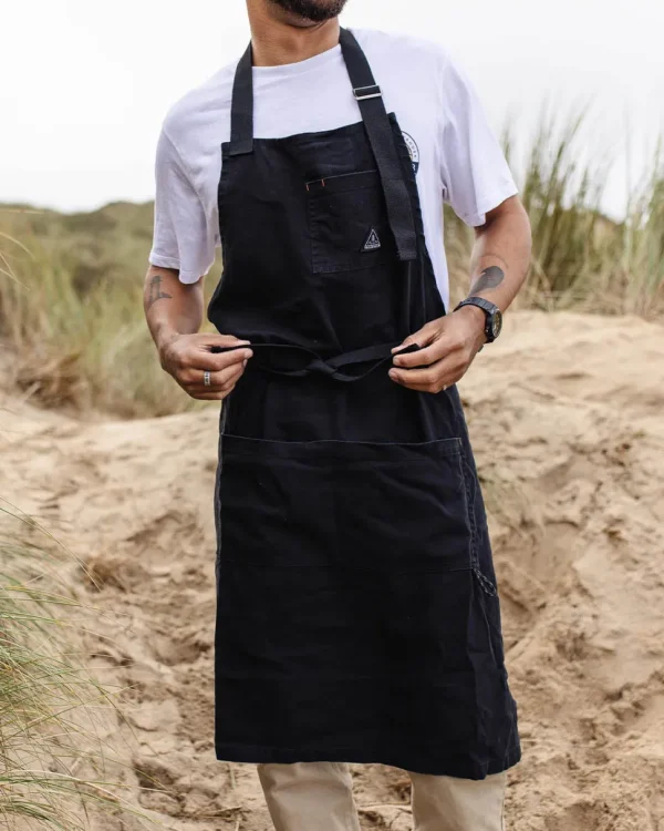 Best Sale Floris van Bommel Yard Organic Cotton Denim Apron Black