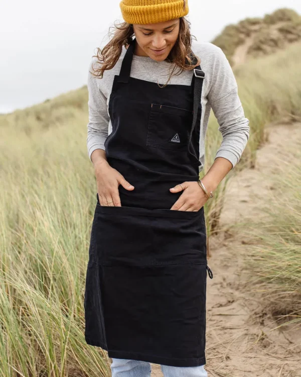 Best Sale Floris van Bommel Yard Organic Cotton Denim Apron Black