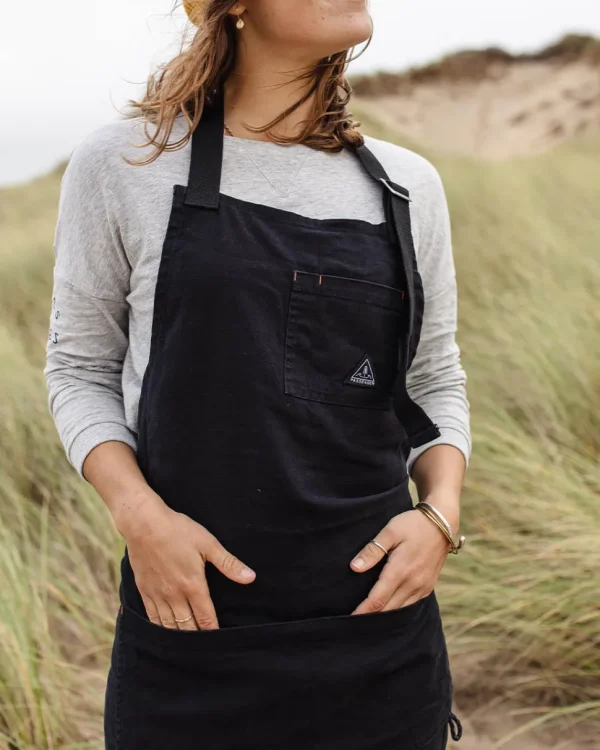 Best Sale Floris van Bommel Yard Organic Cotton Denim Apron Black