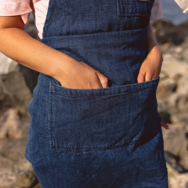 New Floris van Bommel Yard Organic Cotton Denim Apron Dark Denim