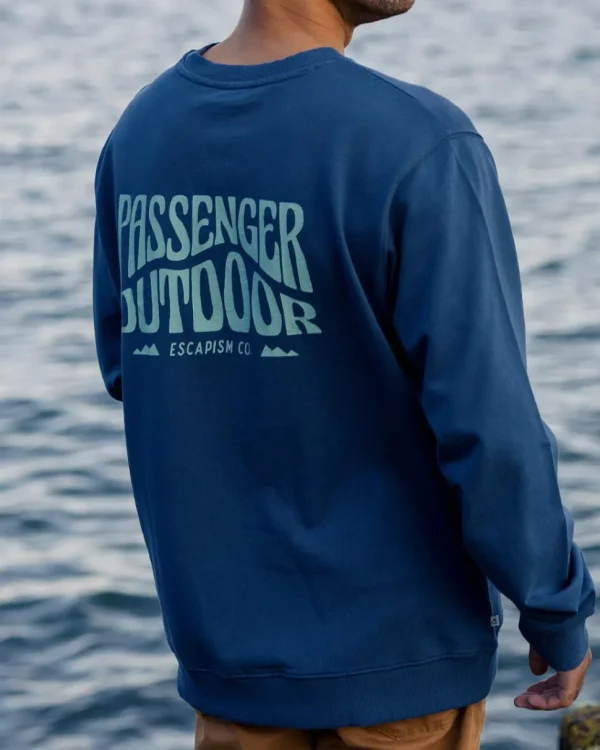 Shop Passenger Yuca Recycled Cotton Sweatshirt Dark Denim