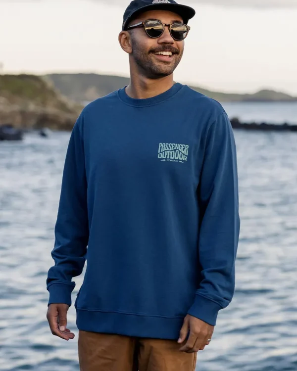 Shop Passenger Yuca Recycled Cotton Sweatshirt Dark Denim