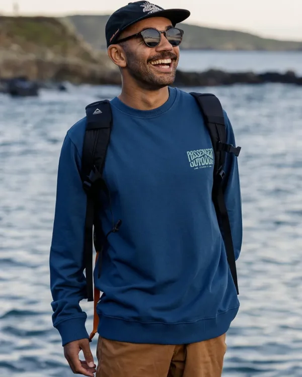 Shop Passenger Yuca Recycled Cotton Sweatshirt Dark Denim