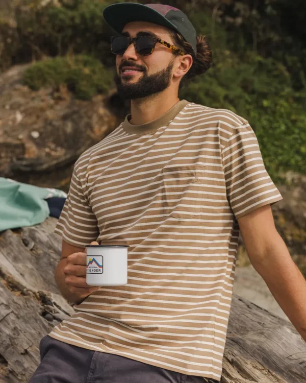 Sale Floris van Bommel Zen Recycled Relaxed Fit T-Shirt Toffee Stripe